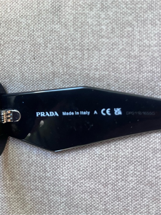 Prada SPR 17W Black Geometric Oversized Sunglasses